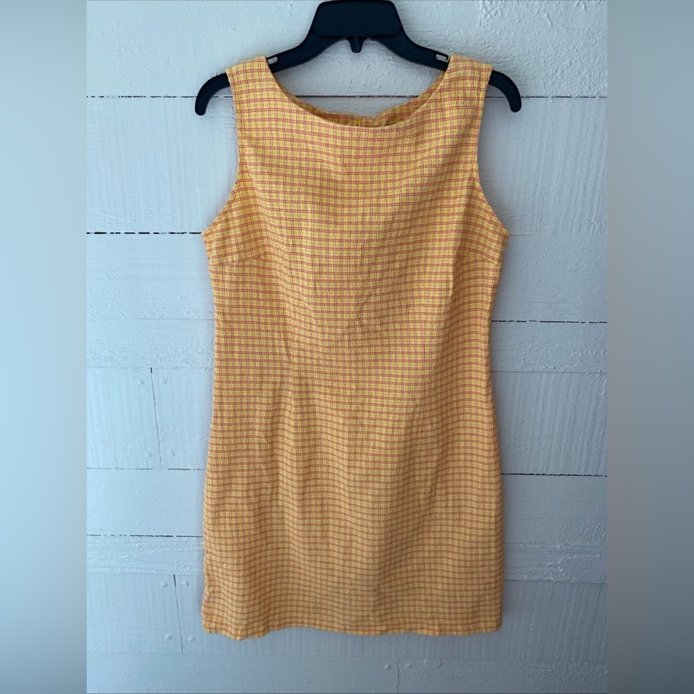 NIKI-LEE CALIFORNIA Vintage cotton Shift Dress Orange And Pink Size 13  Retro